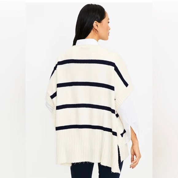Ann Taylor LOFT Striped Modern Poncho - Picture 2 of 8